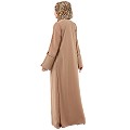 Dual colored layered abaya- Skin-Mustard